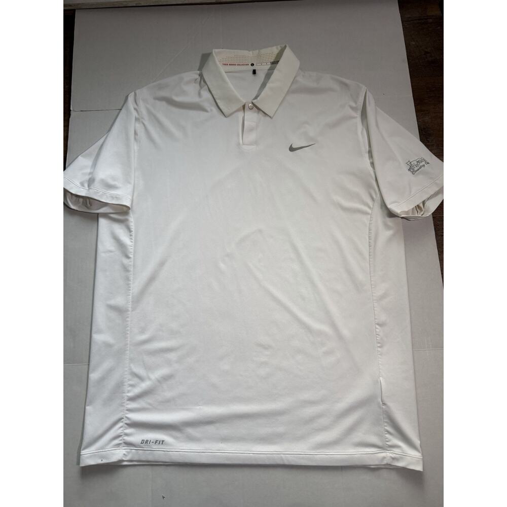 Nike Tiger Woods Collection Dri-FIT White Golf Polo ShirtSize Large